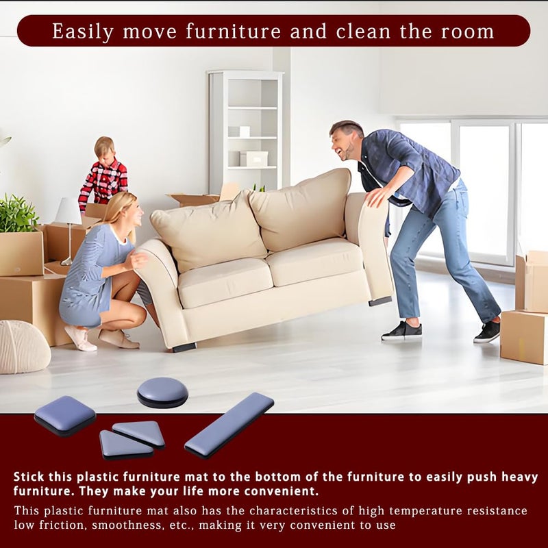 hengfento2 Furniture Sliders for Carpet and Hardwood Floors Adhesive Furniture Glides Self-Stick Furniture Sliders Pads (rectangular25*100mm,8) - Image 4